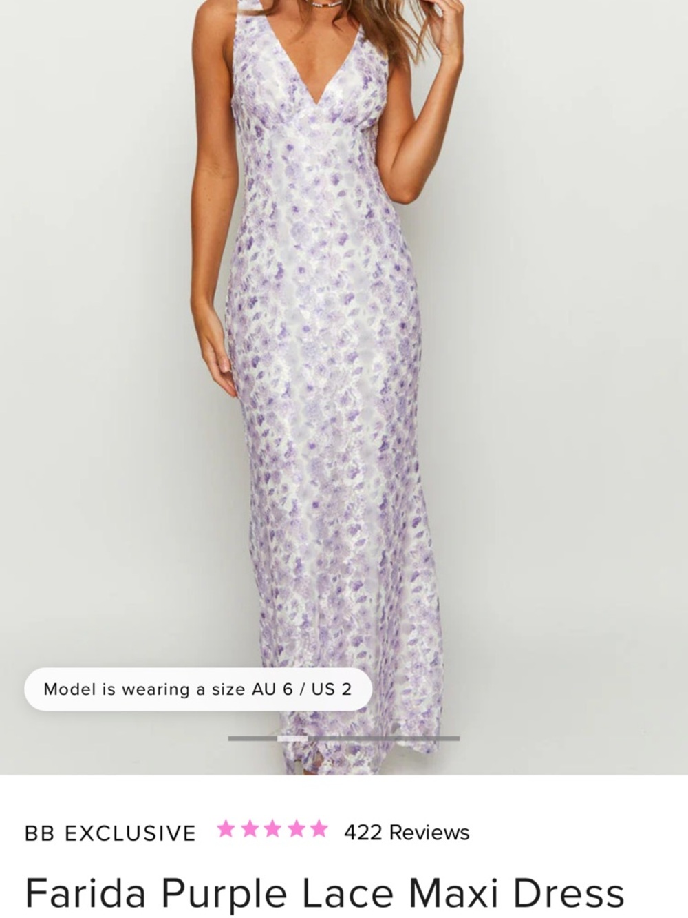 Beginning Boutique Lavender Lace Maxi Dress